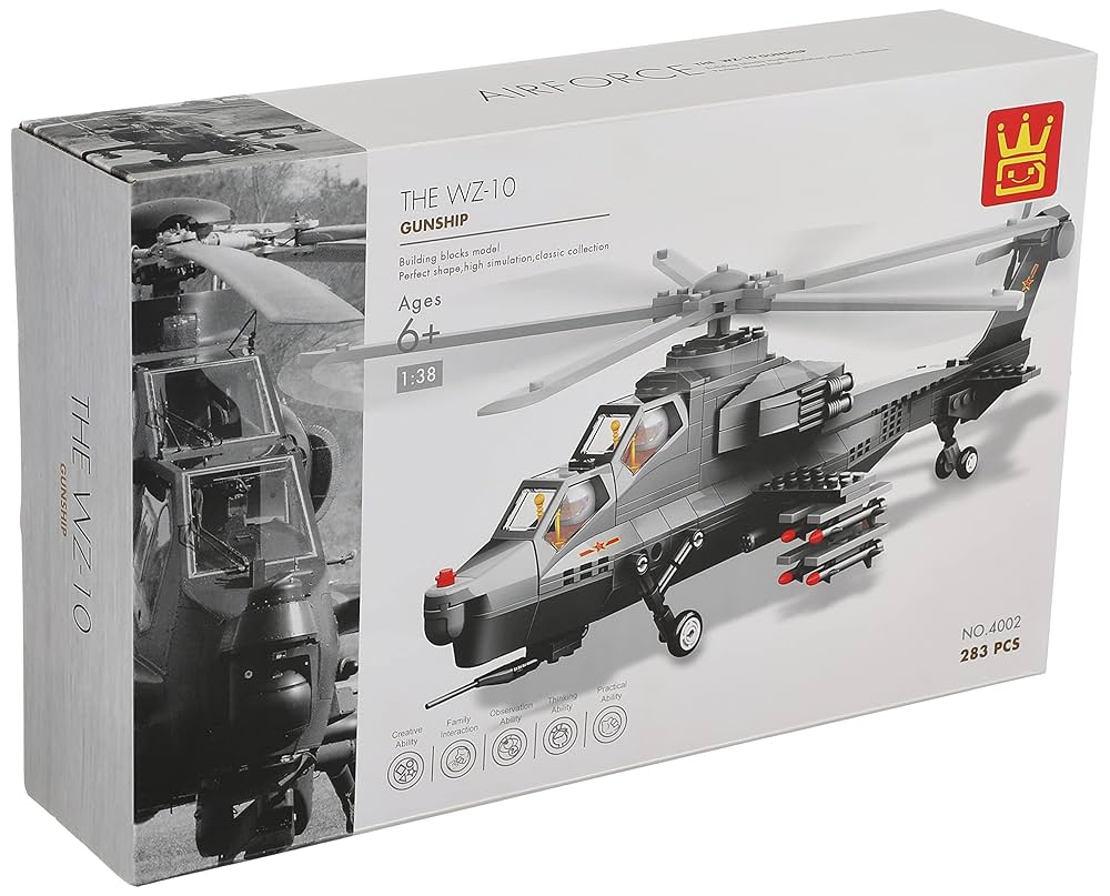 FIERY HELICOPTER ARMY AIRCRAFT PLANE BUILDING BLOCKS