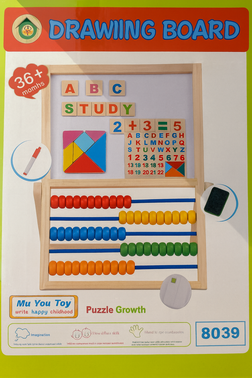Multi-Functional Wooden Drawing Board