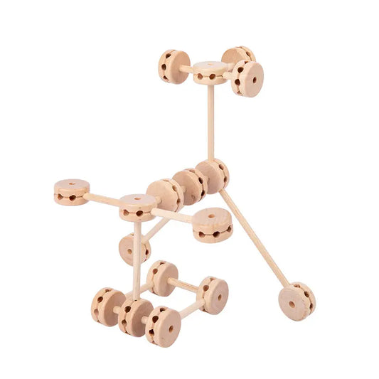 ZHANMAI 2 SETS 120 PIECES WOODEN BUILDING BLOCKS TOYS