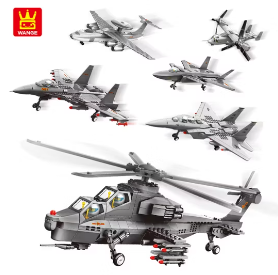 FIERY HELICOPTER ARMY AIRCRAFT PLANE BUILDING BLOCKS