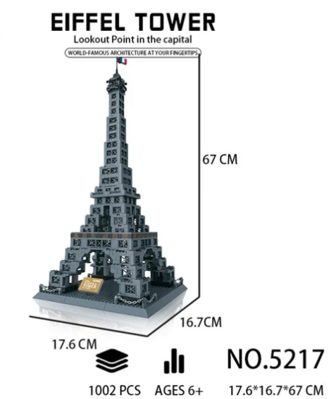 EIFFEL TOWER BUILDING BLOCKS BRICKS